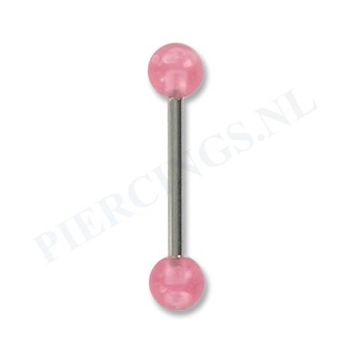 Tongpiercing acryl roze