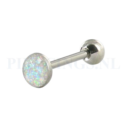 Tongpiercing glitter vlak kristal