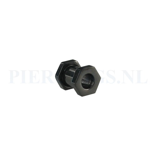 Tunnel zeshoek zwart 6 mm 6 mm